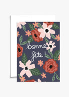 Bonne Fête Greeting Card on recycled paper with white envelope and compostable packaging
