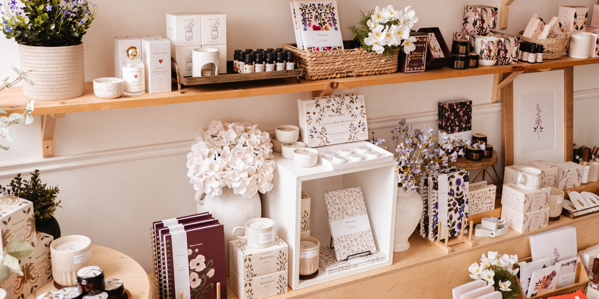 Mimi & August boutique and candle workshop interior in Longueuil, South Shore of Montreal