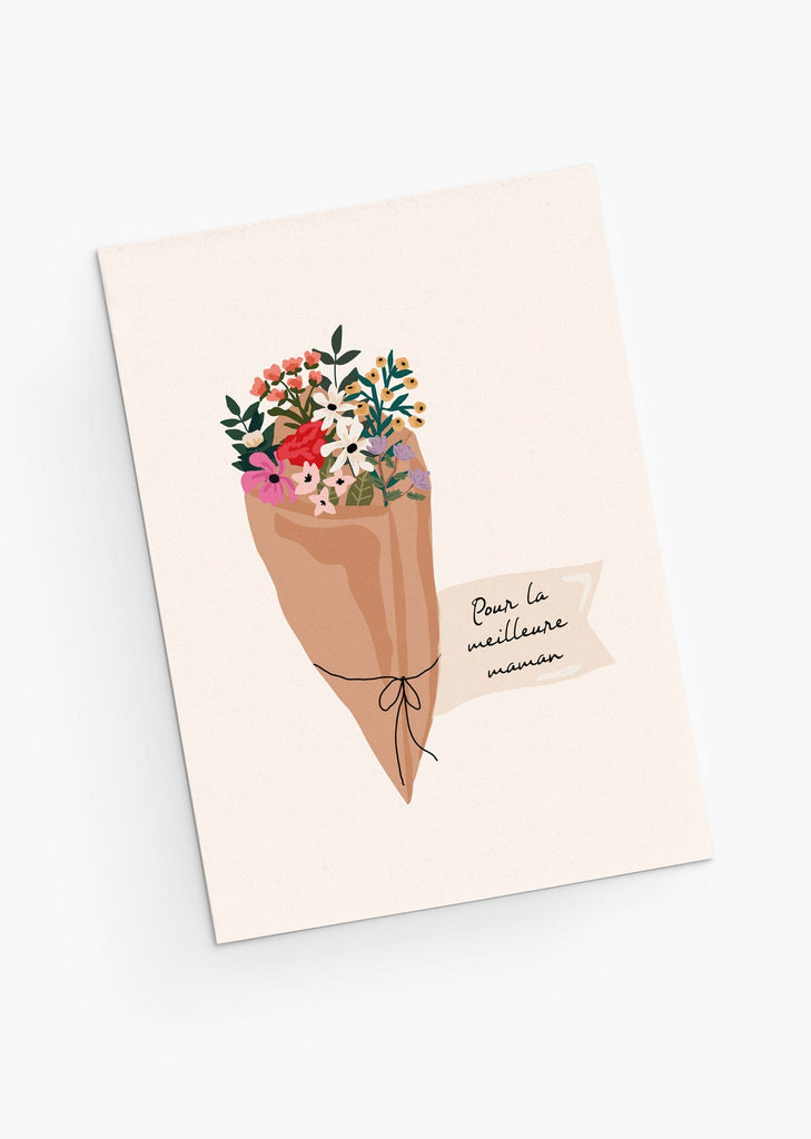 Eco-friendly for the best mom greeting card for mother's day- French version- By Mimi & August