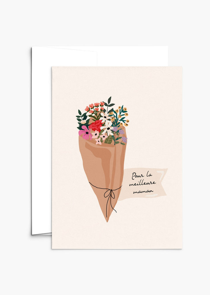For the best mom Mother's Day Greeting Cards- In french- By Mimi & August