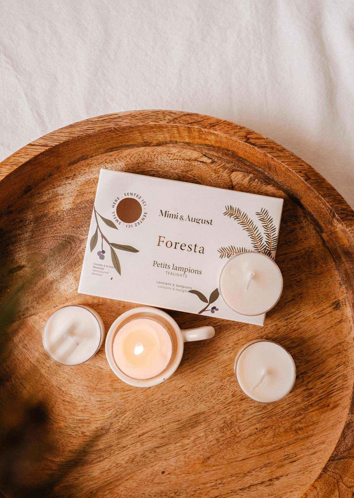 Foresta forest tealight candles with fir and cedar scent