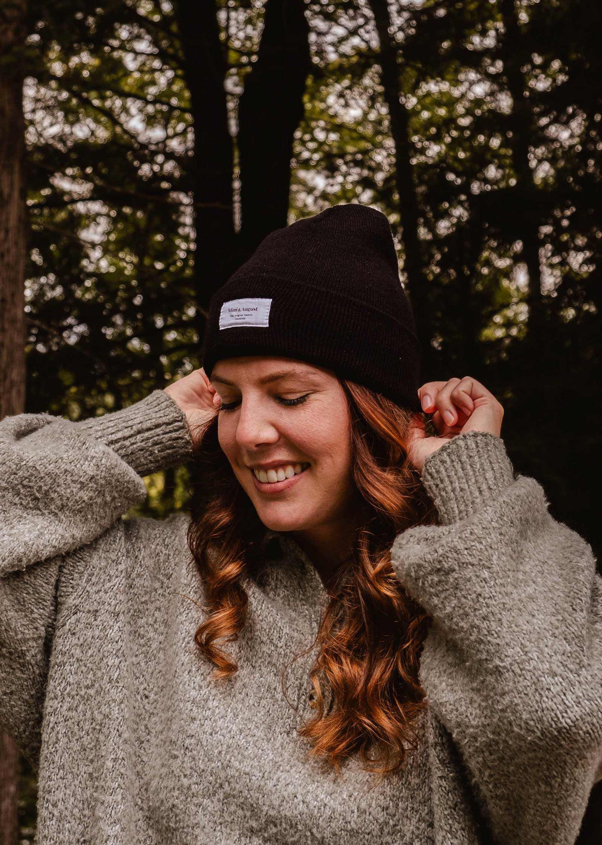Intemporel Black Beanie unisex acrylic knit in Montreal winter accessory