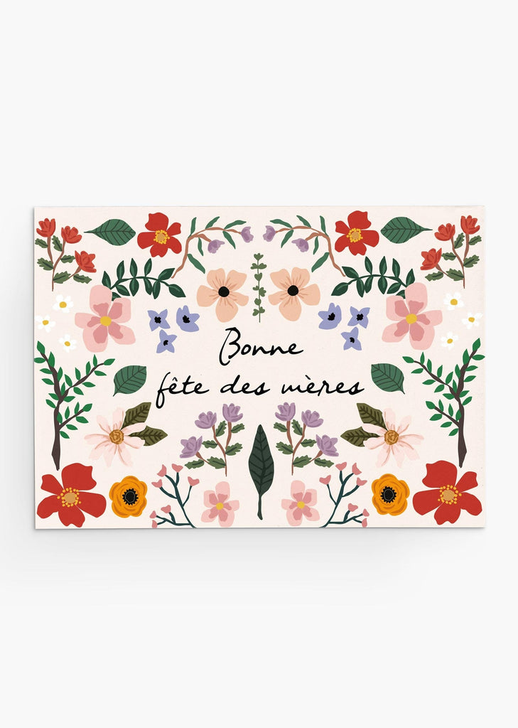 Cartes de vœux de la fête des mères Creme Floral Garden version française- By Mimi & August