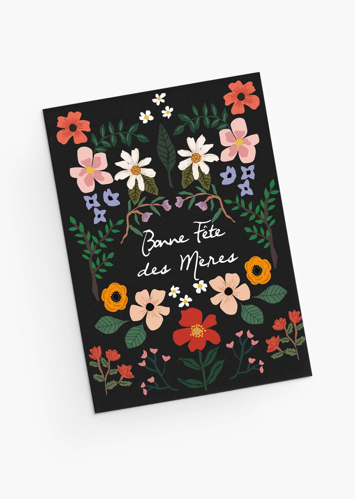 Eco-friendly black floral garden greeting card for mother's day- By Mimi & August
