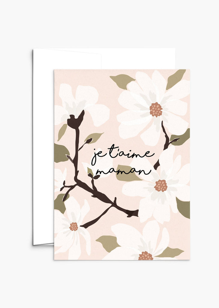 Eco-friendly i love you mom crabapple greeting card for mother's day- French- By Mimi & August