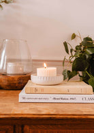 Handcrafted little ceramic candle holder nest for candle refills and multi-purpose use