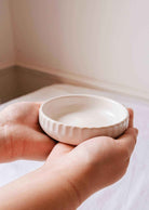 Handcrafted little ceramic candle holder nest for Mimi & August candle refills.
