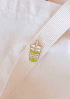 Matcha Mood Enamel Pin gold tone brass cozy green tea accessory