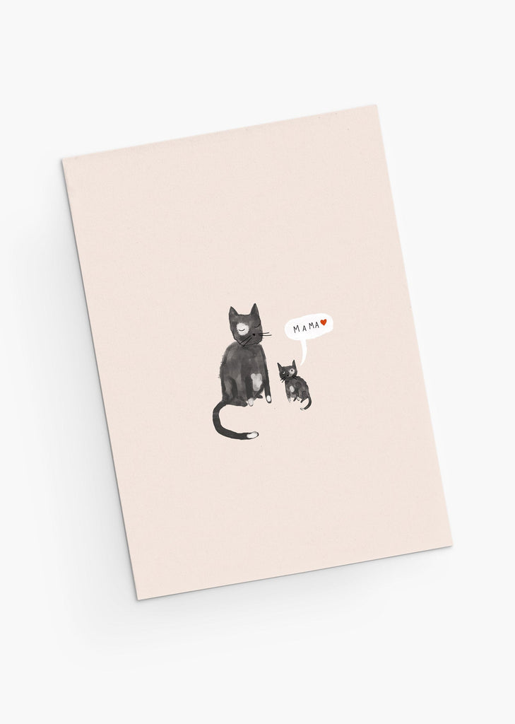 Mother and kitten greeting card for mother's day by mimi & august