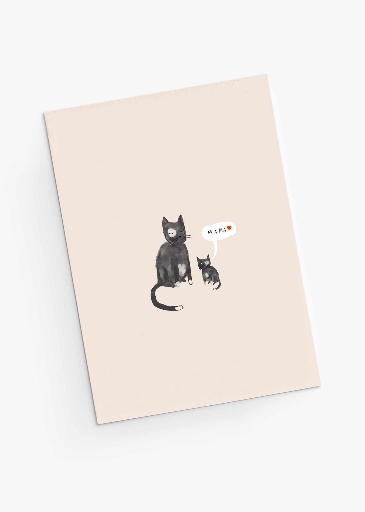Mother and kitten greeting card for mother's day by mimi & august