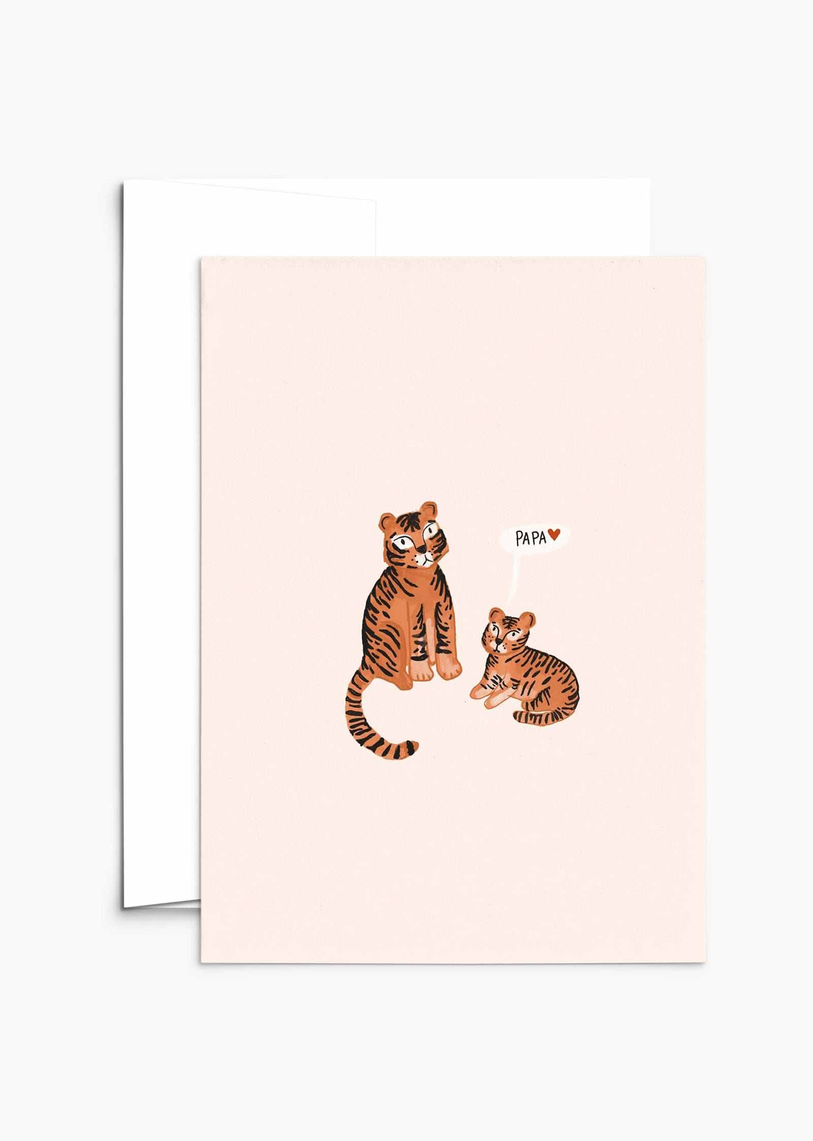 Papa - Greeting Card made from recycled paper with white envelope and compostable packaging, 5x7 inches.