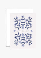 Provence birthday card with floral design on recycled paper, blank inside, 5x7 inches, compostable packaging