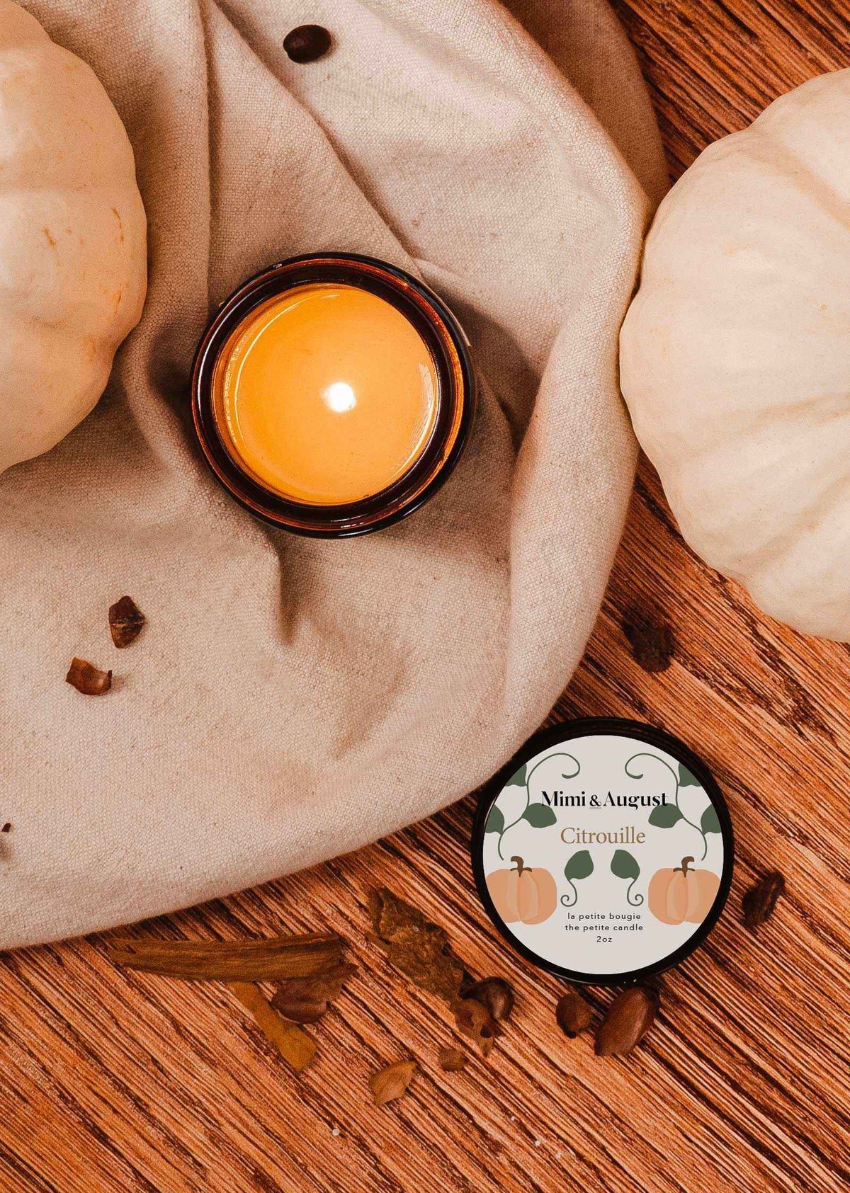 2 oz Citrouille pumpkin spice soy candle in glass container