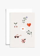 Soft and simple Valentine greeting card made from recycled paper with compostable packaging and blank inside.