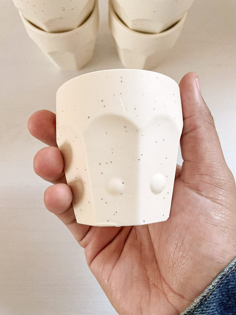 defect candle mug 4 oz with bumps on the outside