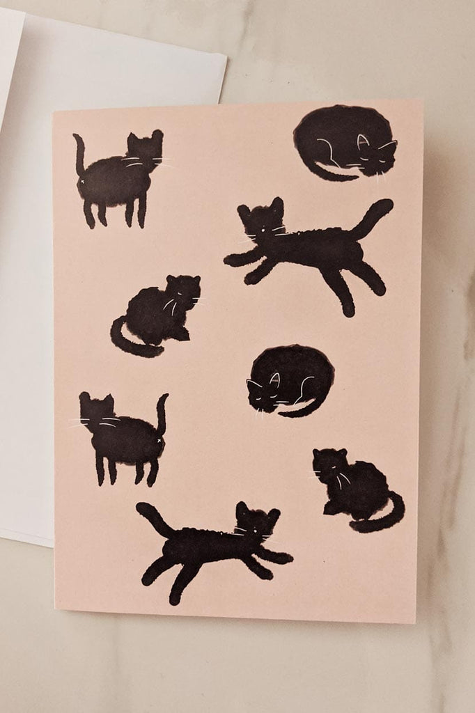 Black Cats | Belle carte de voeux par Mimi & august