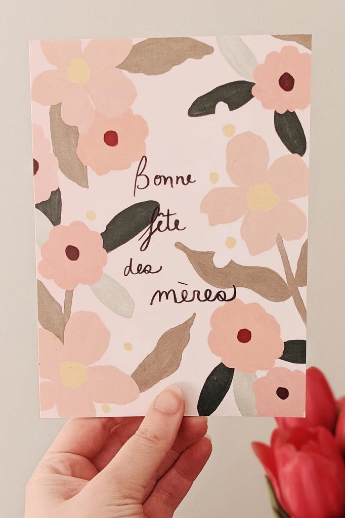 Bonne fête des mères floral | Beautiful Mother's Day Greeting Card by Mimi & August