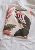 eco-friendly pima cotton sweatshirt with floral art by mimi and august