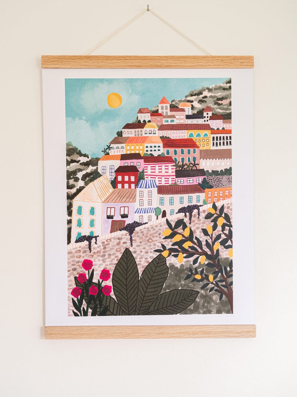Colourful Village Art Print