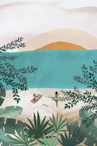 Tropical Beach island illustration by mimi & august