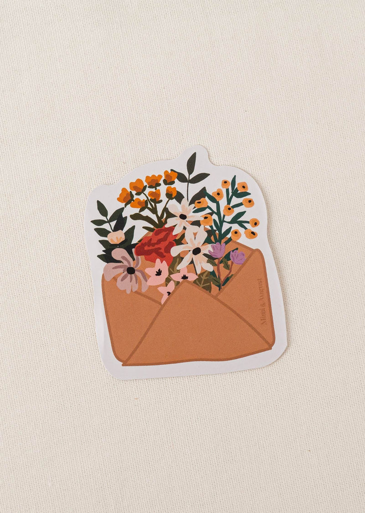 colorful floral envelope vinyl sticker
