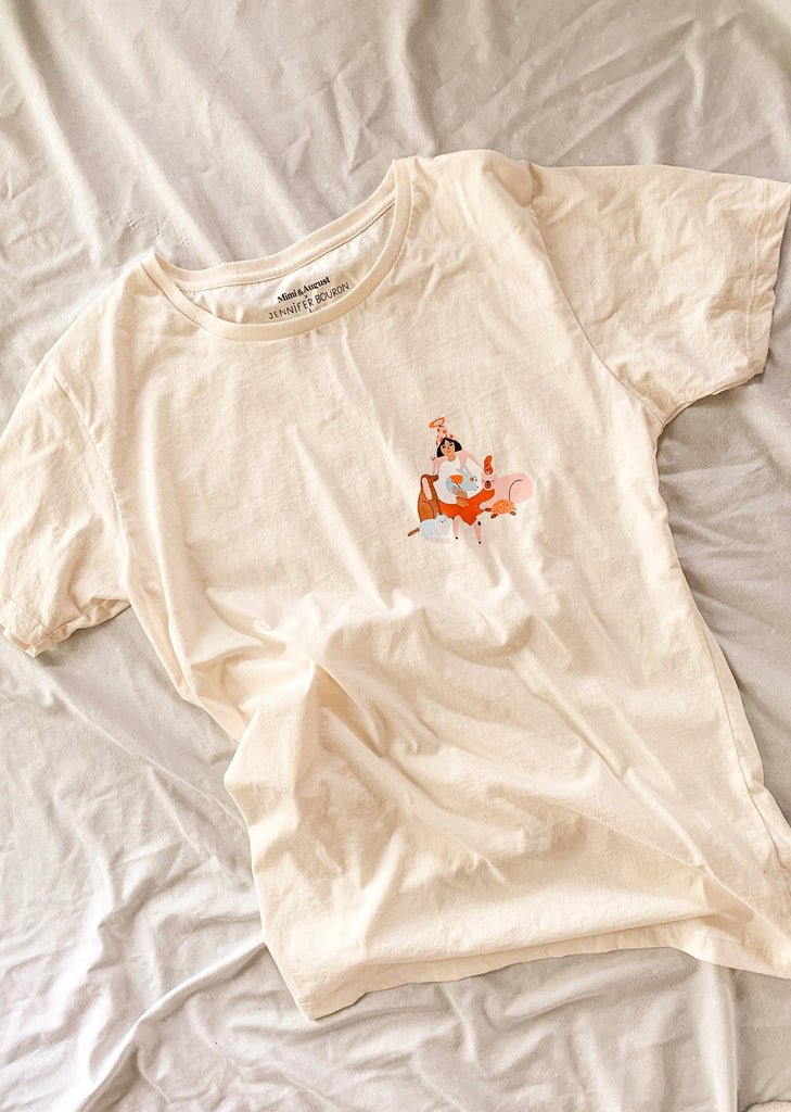 t-shirt en coton pima avec animaux - mimi et august