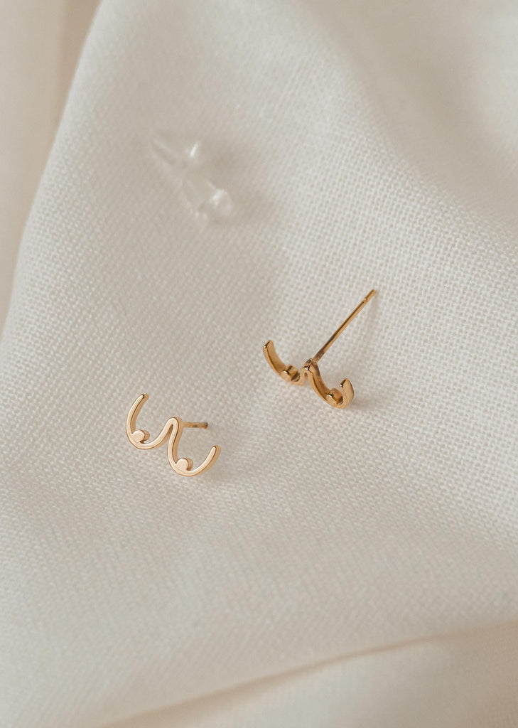 Boobs - High Quality Gold Earrings by Mimi & August