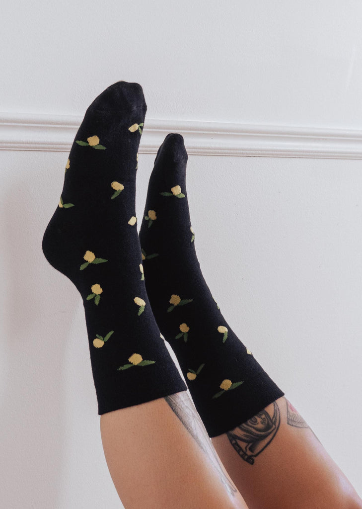 Citrus embroider on socks with lots of vitamin C