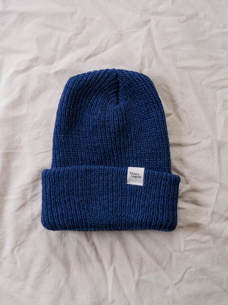Sapphire Beanie made and knitted in USA