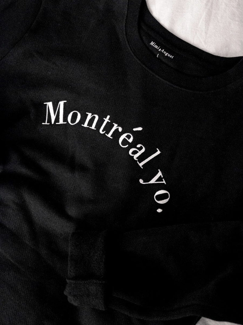 Montreal Yo chndail noir doux et confortable 