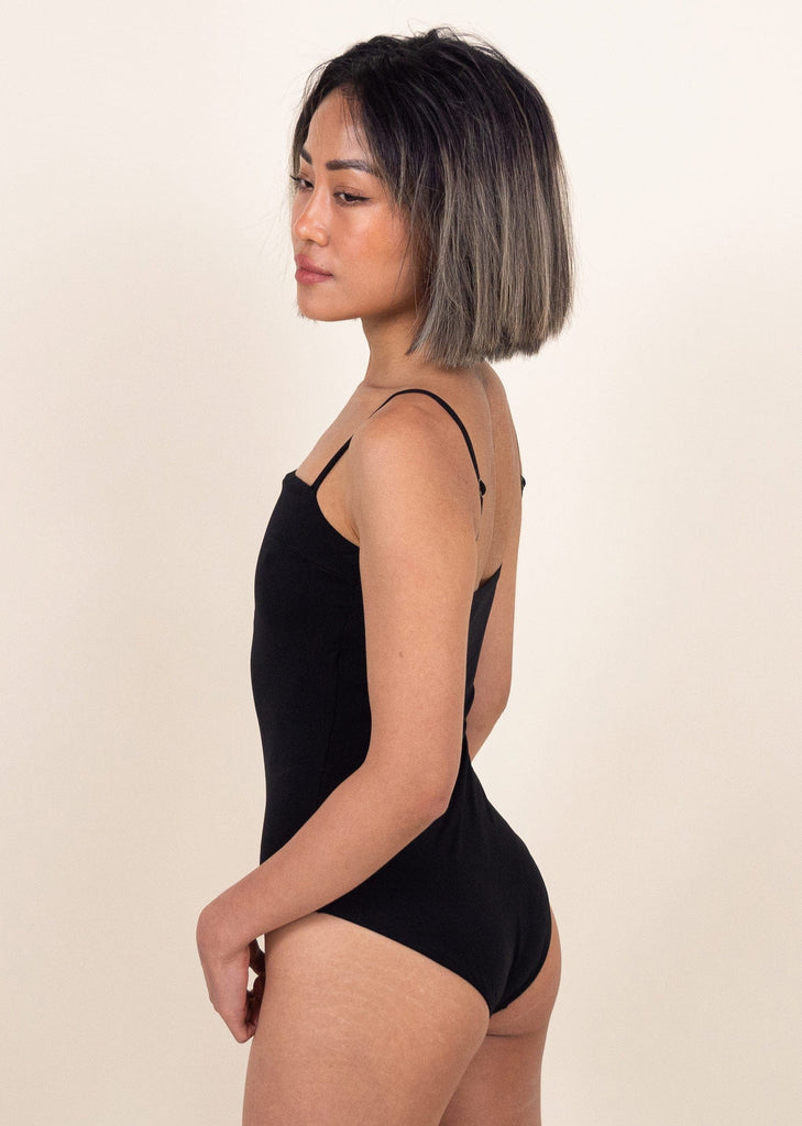 The ultimate black one-piece swimsuit made ethically - mimi and august