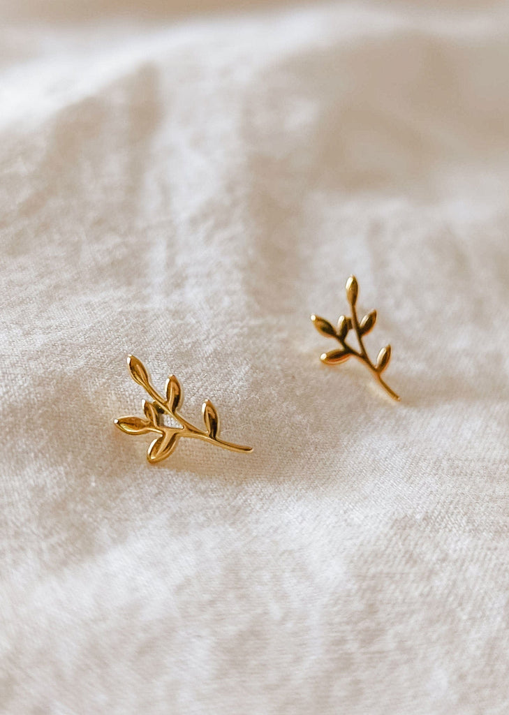 Olive branch - High Quality Gold Earrings by Mimi & August