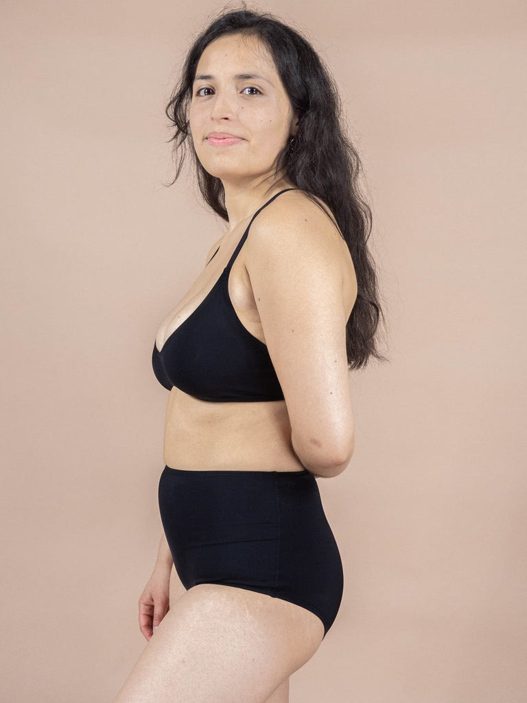 Bas de bikini taille haute Paloma noir maillot de bain éthique et durable par Mimi et August