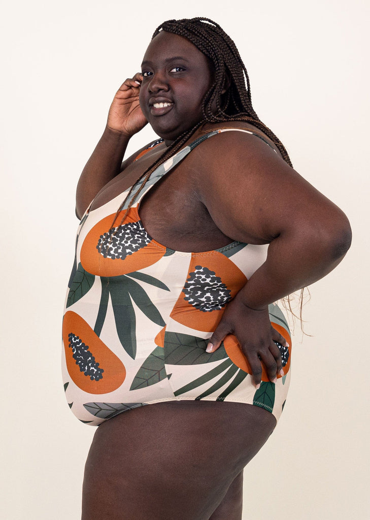 Our tamarindo papaya one piece is made inclusive for all sizes