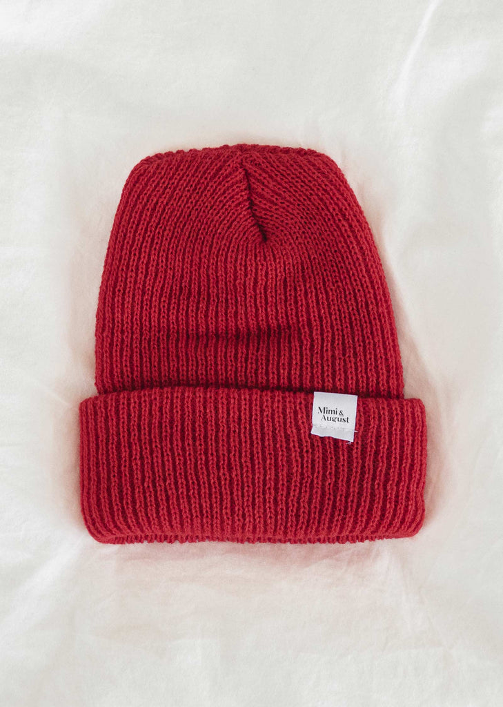 Bright Red Watch Cap Beanie by Mimi & August