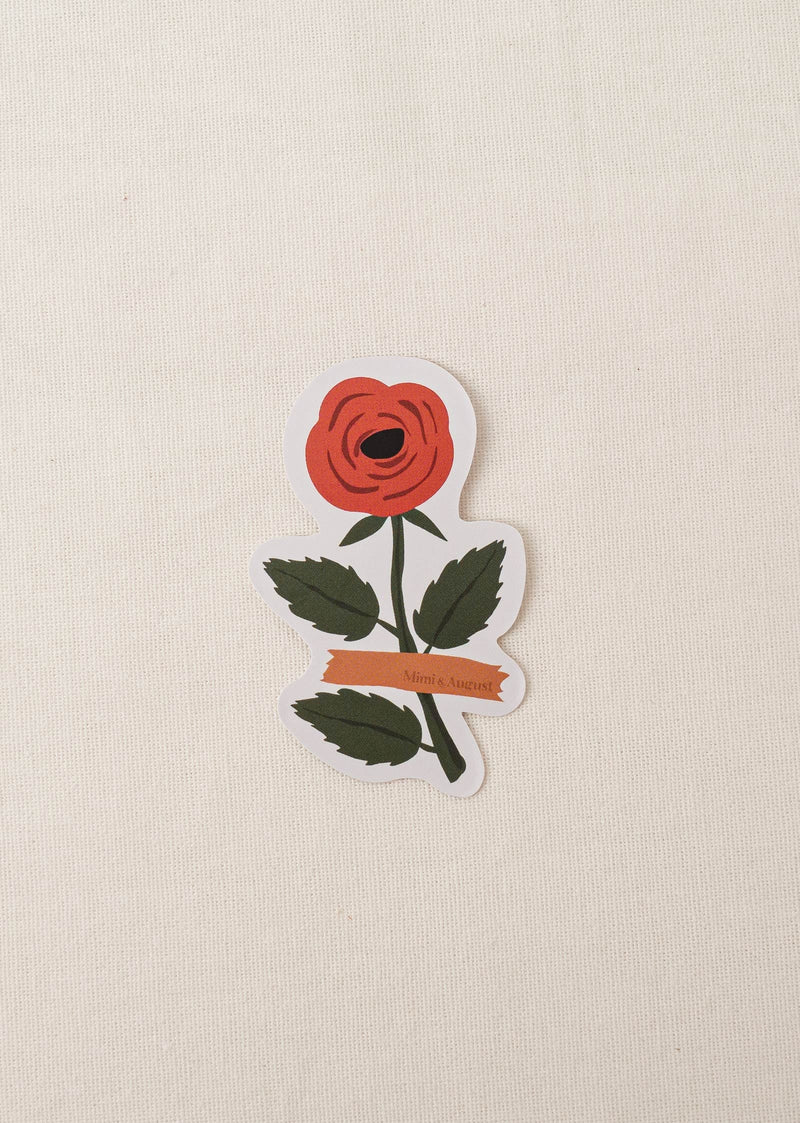 Red Rose Vinyl Sticker by mimi and august