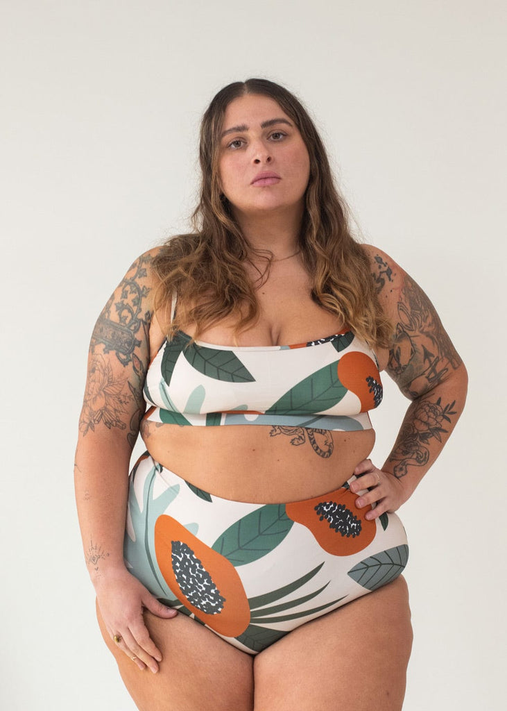 plus size tahiti papaya top recycled fabrics