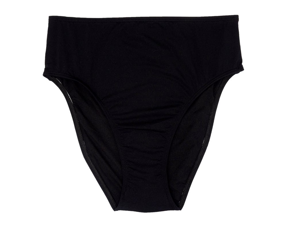 Flat tucan black high waist bikini bottom by mimi and august