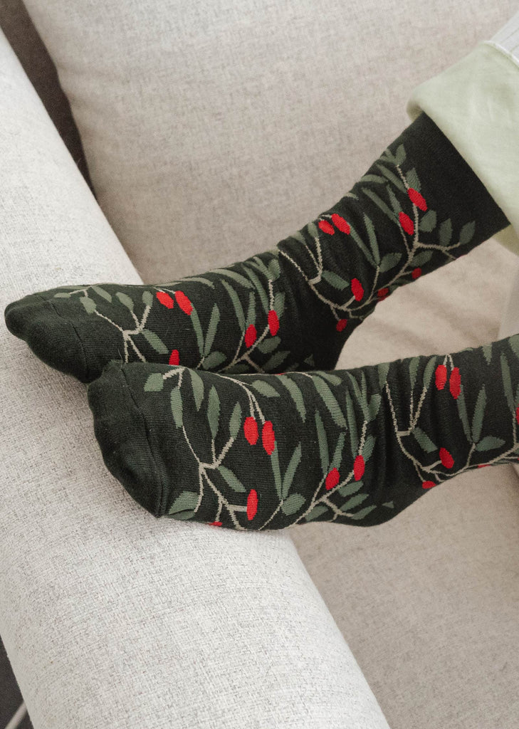 Winter Berries unisex cotton socks mimi and august
