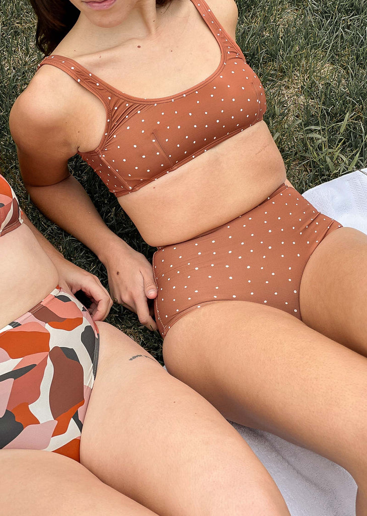 The lima polka dots is the perfect bikini top