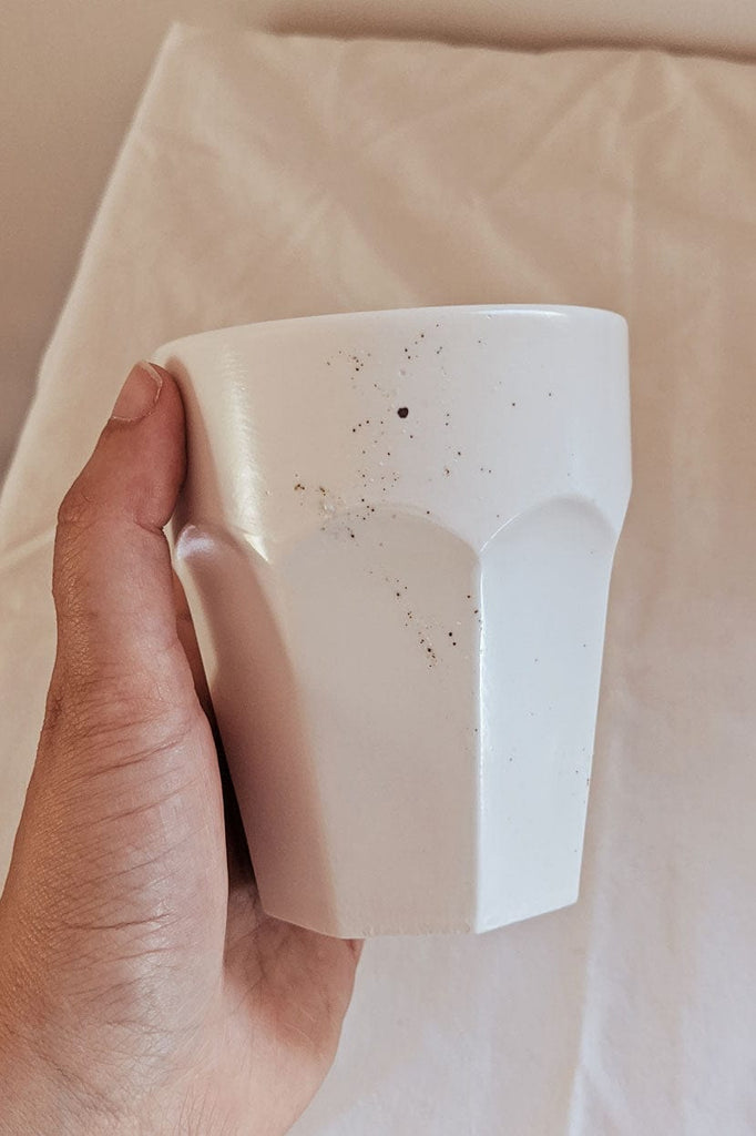 Use this candle mug 8 oz to drink your coffee the morning by Mimi & august