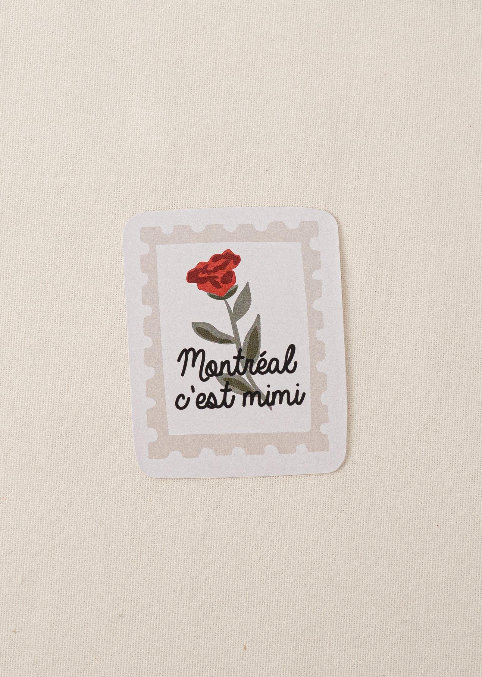 postal stamp with flower vinyl sticker