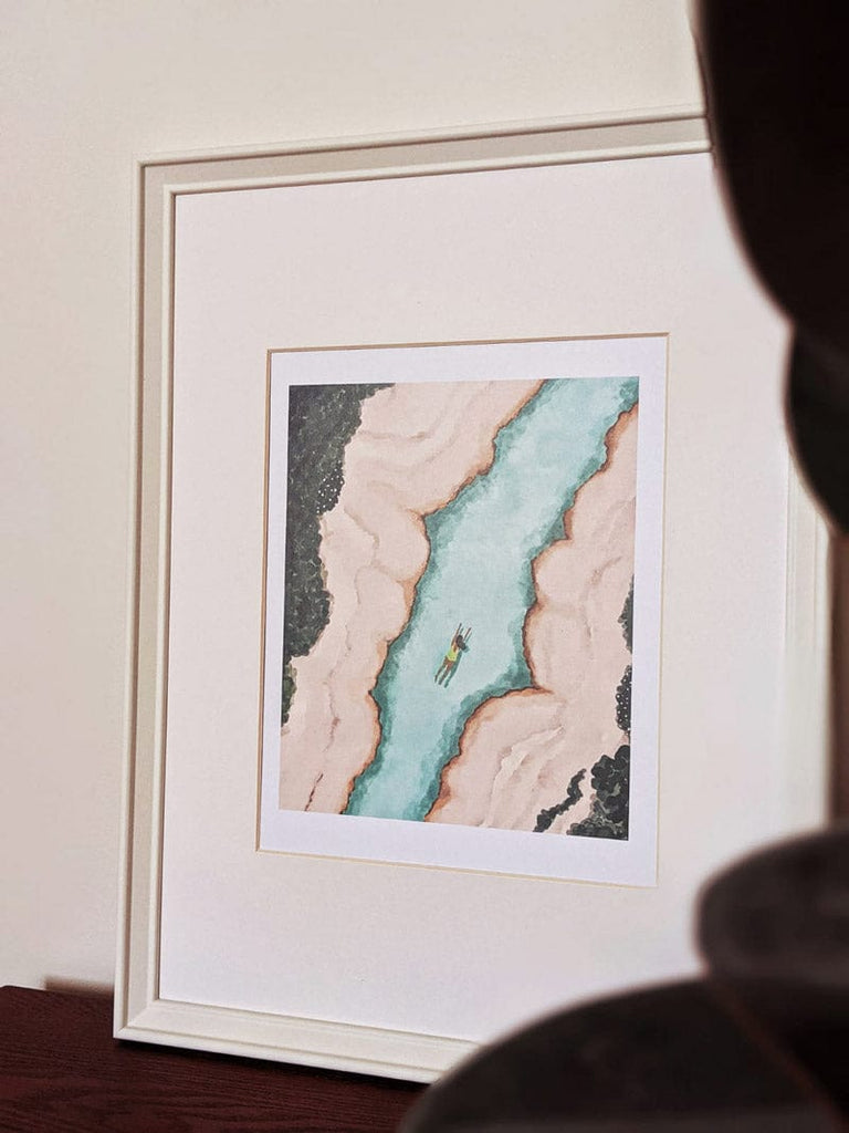 Belle illustration de la rivière javari encadrée par mimi et august