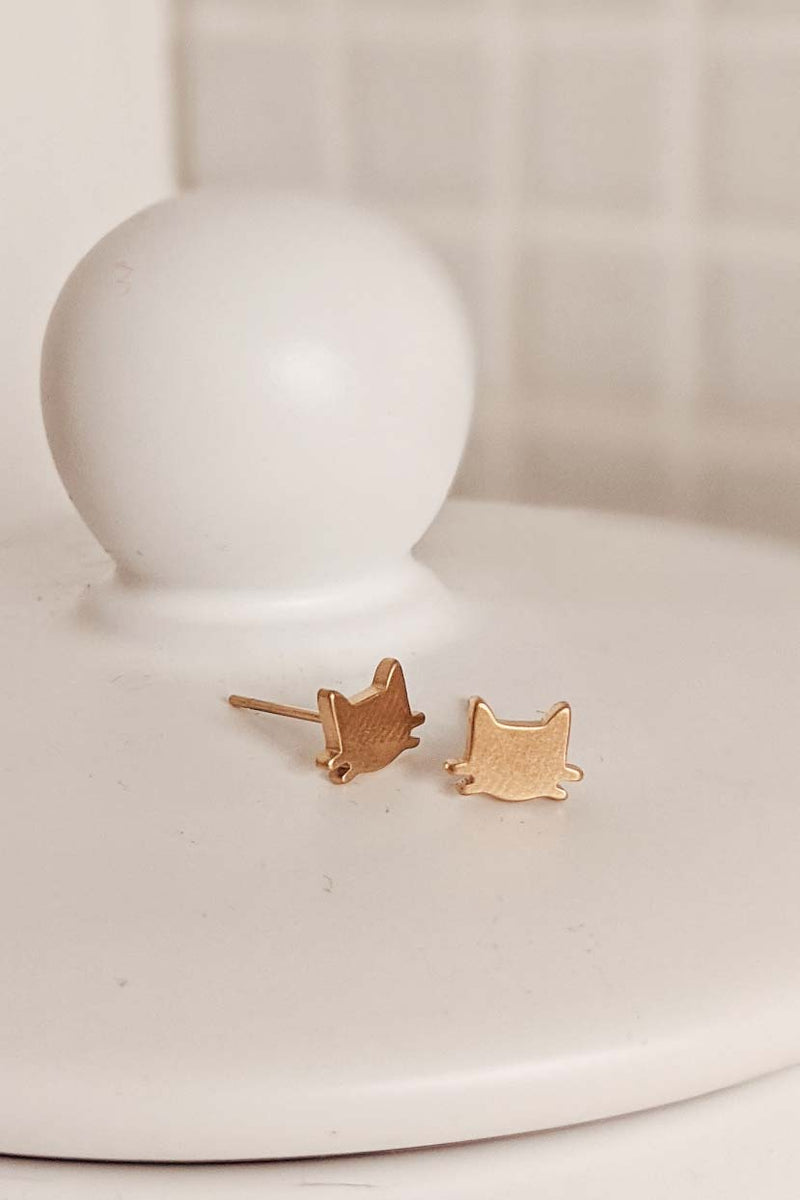 Deux Petits Chats - Boucles d'oreilles en or de haute qualité par Mimi & August