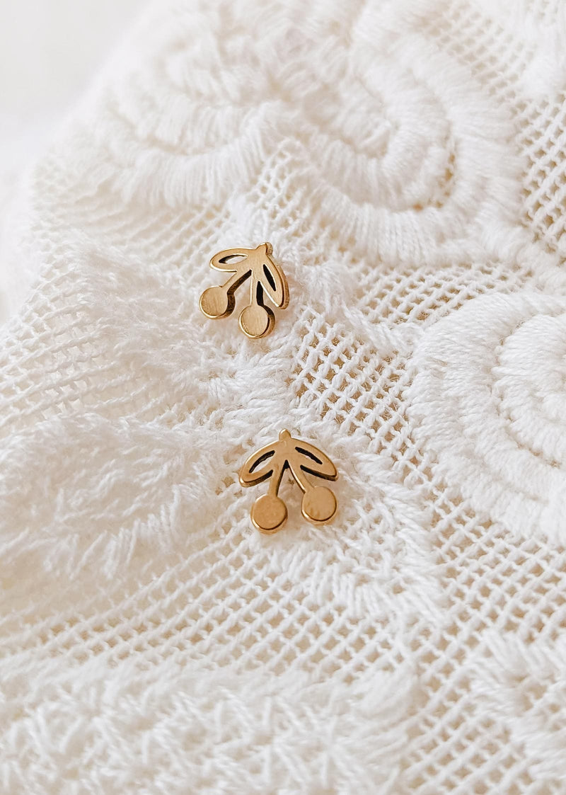 Little cherries - Gold plated earrings