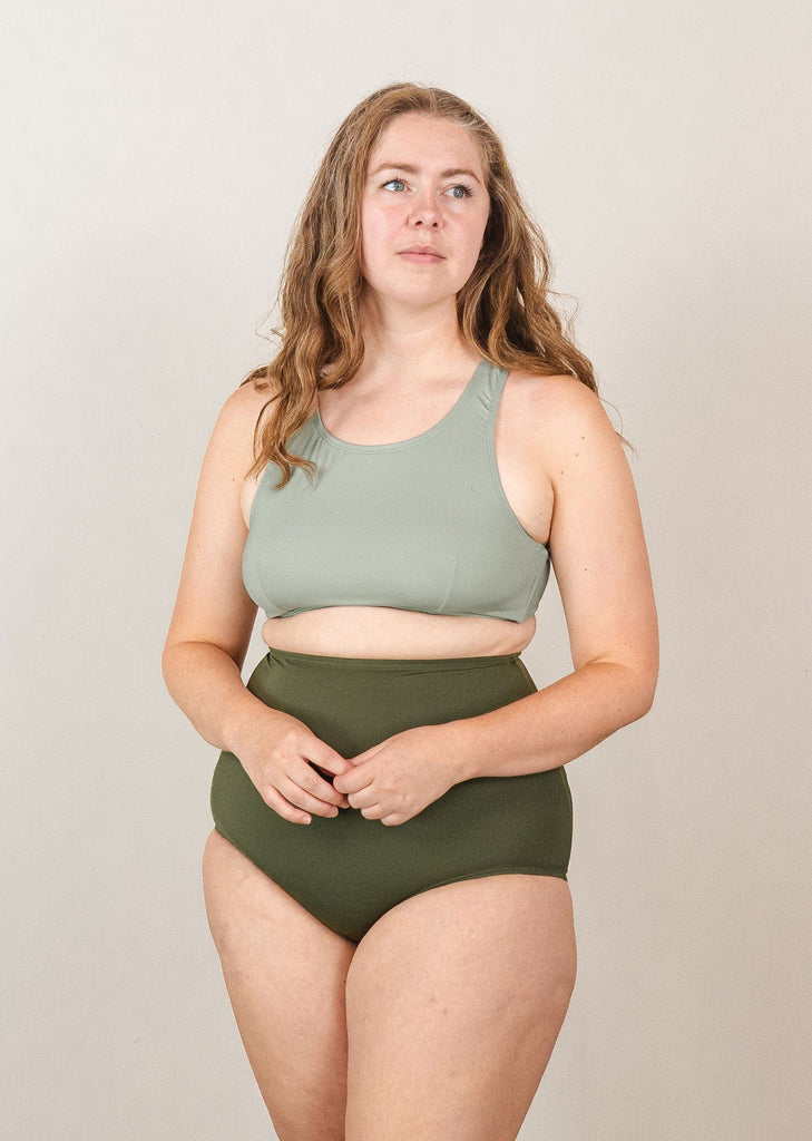 Eco friendly green bikini swimwear wear by Morgan 