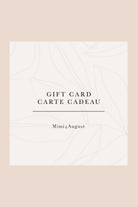 Mimi & August virtual gift card with minimalist floral background and elegant text design