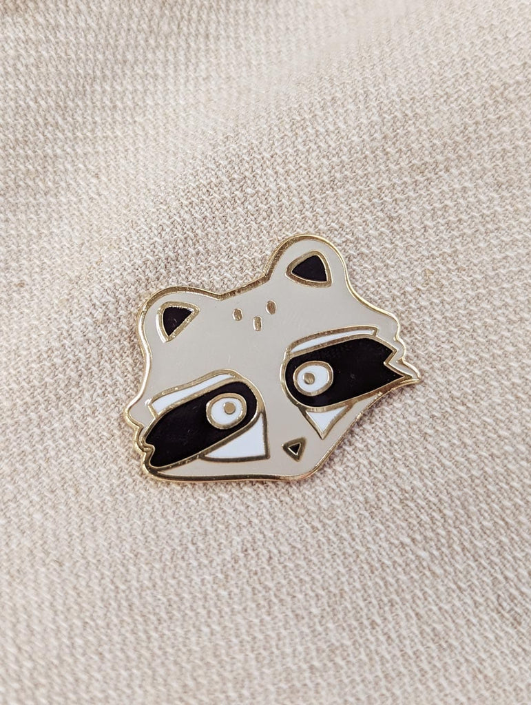 raccoon animal lover enamel pin