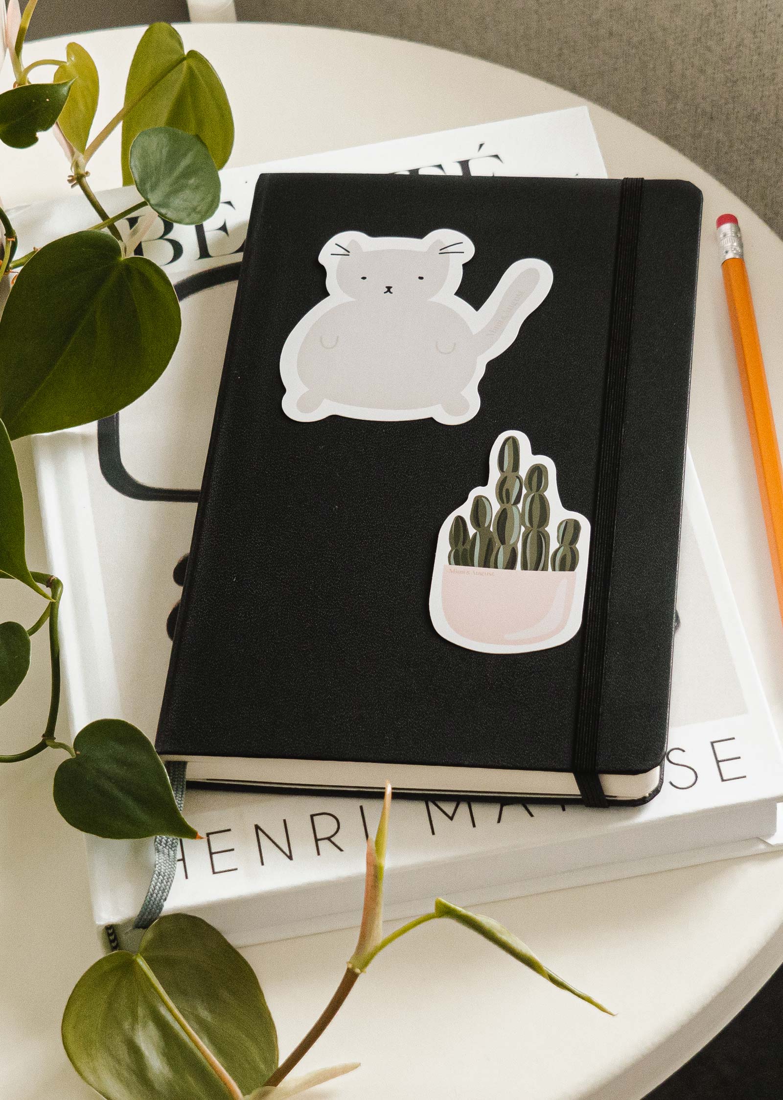 notebook with charlotte vinyl sticker